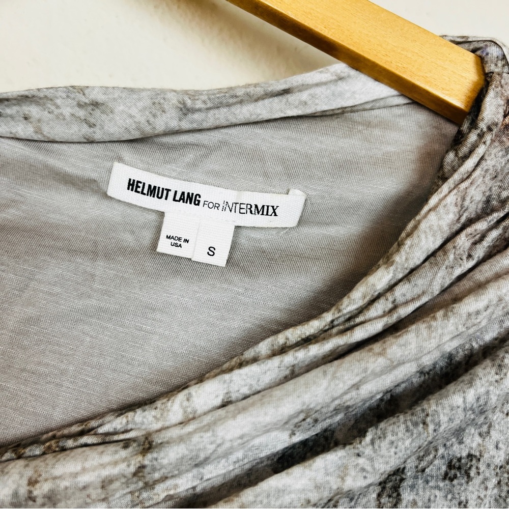HELMUT LANG x INTERMIX Gray Marble Asymmetrical Jersey Bodycon Dress SMALL Party - Picture 4 of 9